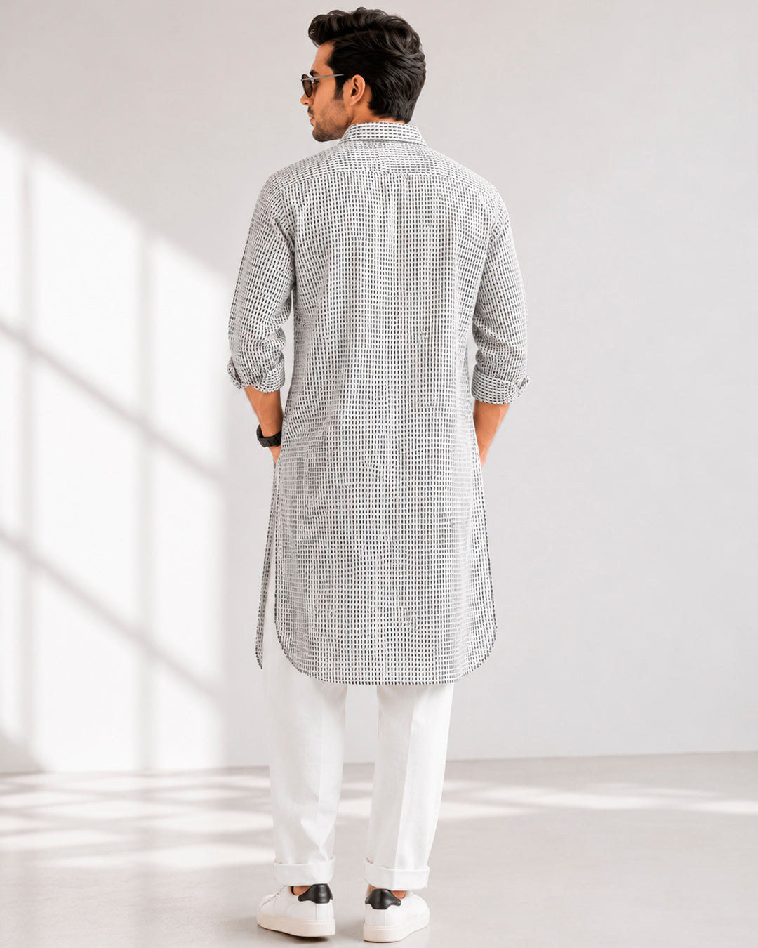 Retro Bike and Kantha Motif Urban Wear Kurta