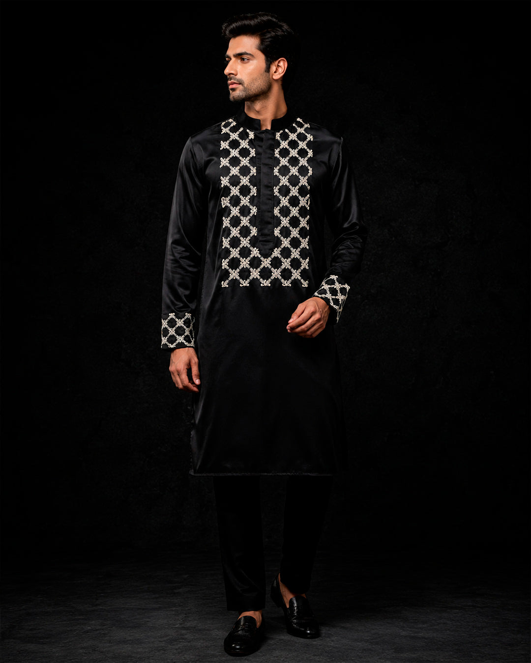 Zed Black Zardozi Zenith Kurta