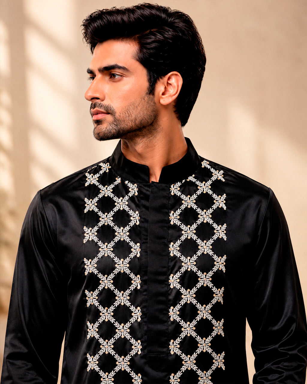 Zed Black Zardozi Zenith Kurta