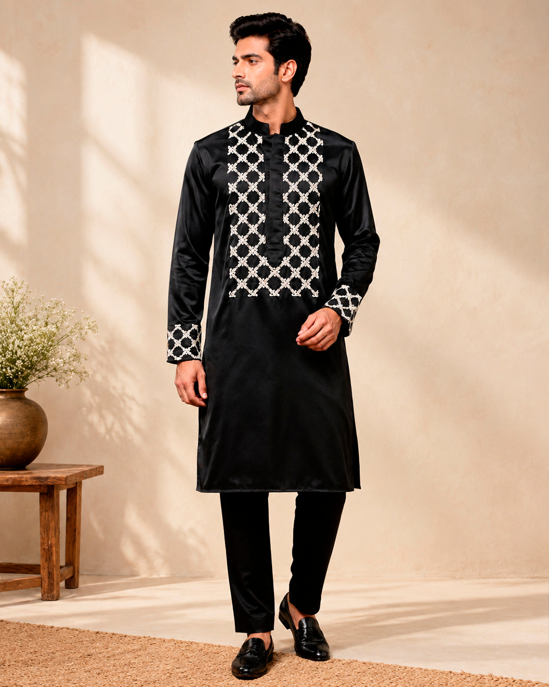 Zed Black Zardozi Zenith Kurta