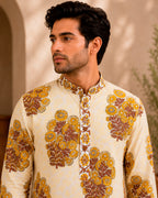 Mustard Yellow Marigold Motif Kurta