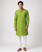Mehendi Green Mawar Motif Kurta