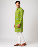 Mehendi Green Mawar Motif Kurta