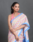 Pastel Weave Block Printed Saree