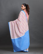 Pastel Weave Block Printed Saree