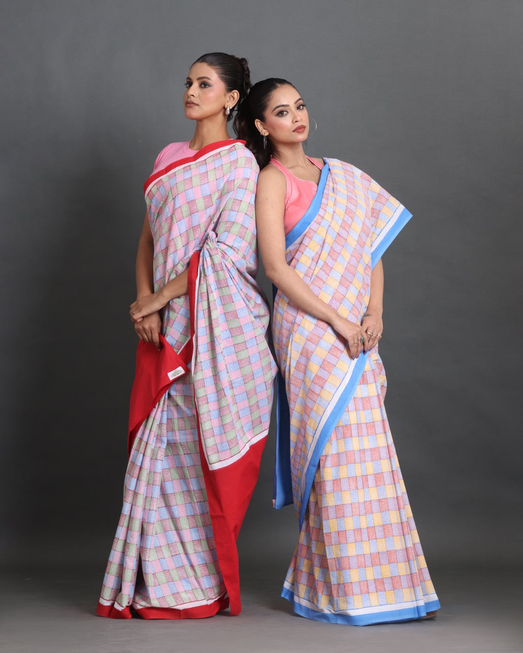 Pastel Weave Block Printed Saree