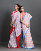 Pastel Weave Block Printed Saree