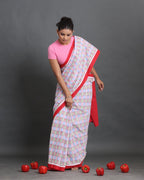 Pastel Weave Block Printed Saree
