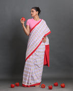 Pastel Weave Block Printed Saree