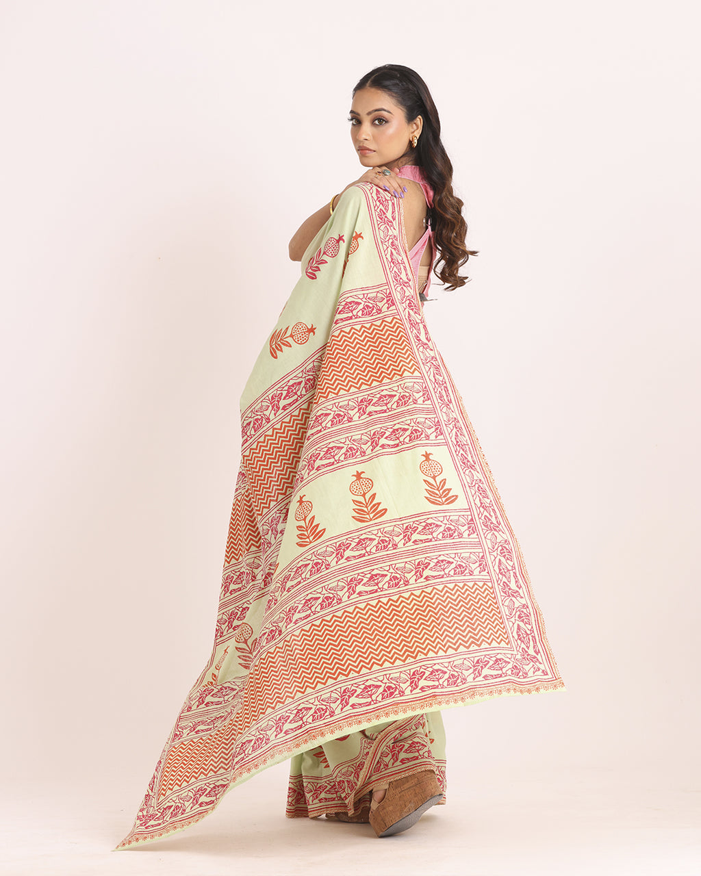 Anardana Block Printed Saree