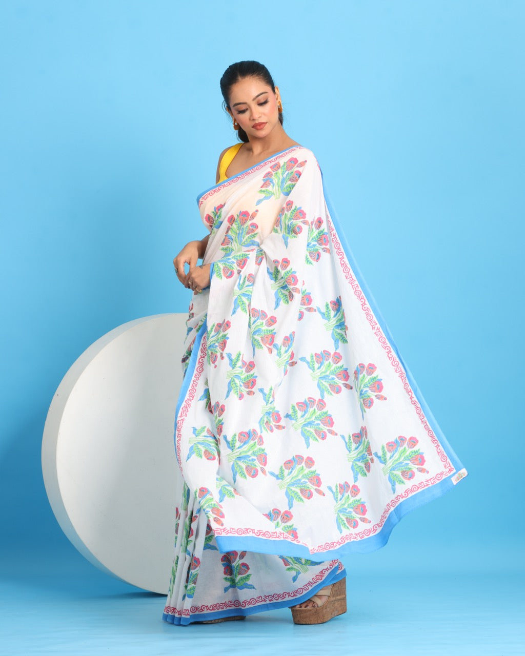 Phoolrekha Block Printed Saree