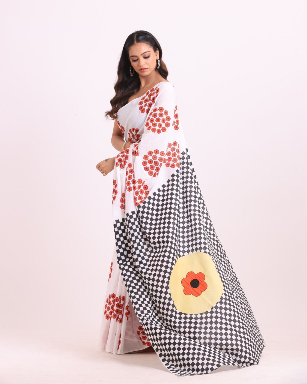 Gul Shatranj Block Printed Saree