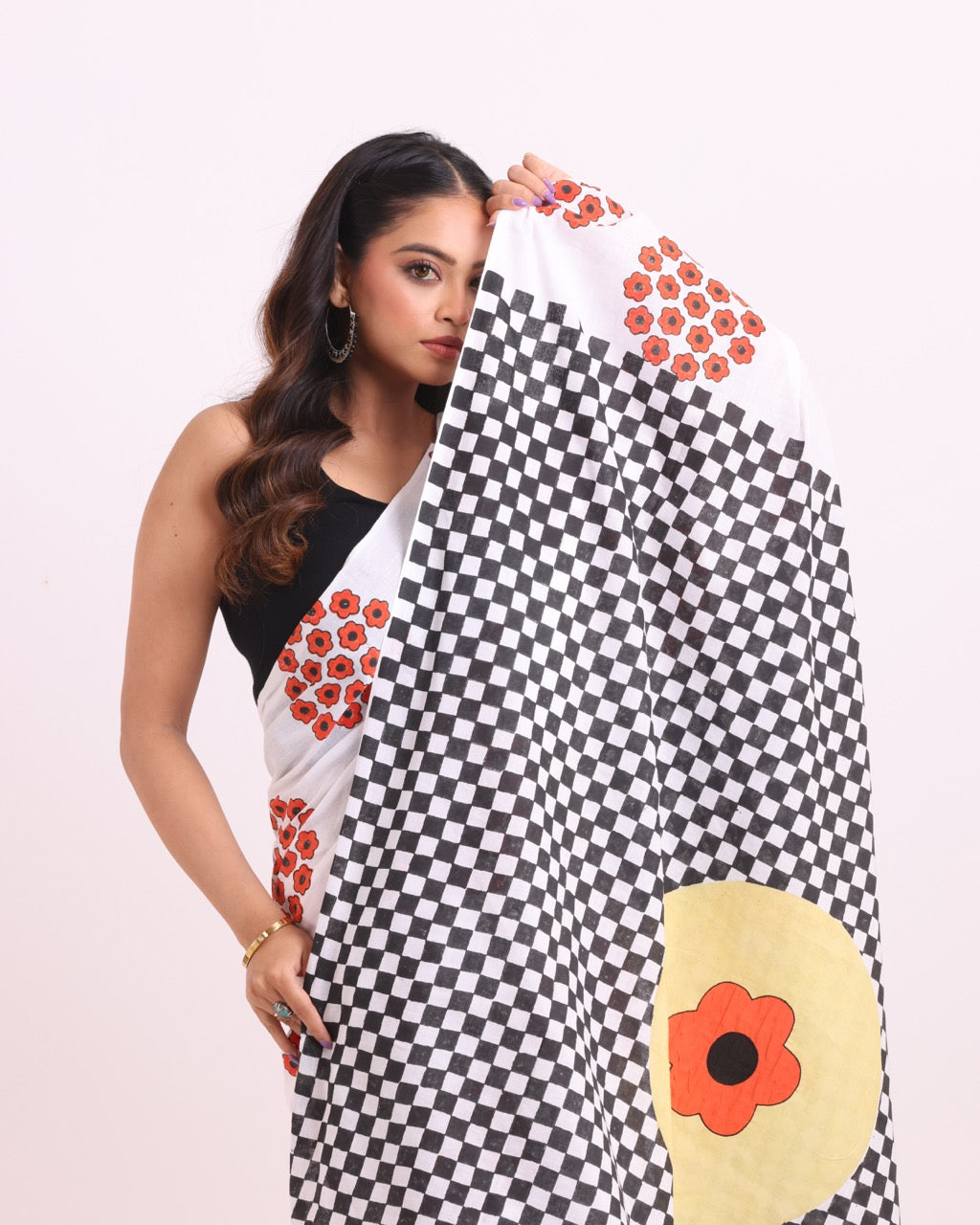 Gul Shatranj Block Printed Saree