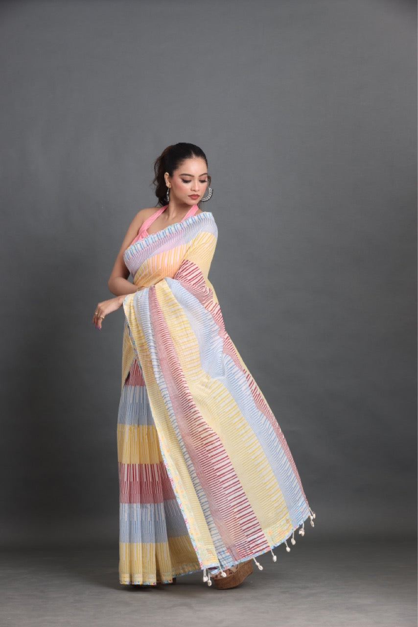 Rang Tarang Block Printed Saree
