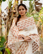 Golden Kairi Block Printed Saree
