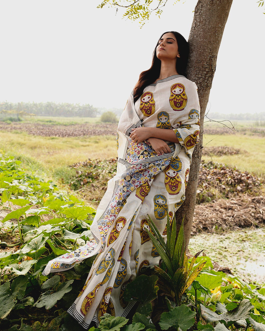 Russian Doll Block Printed Saree