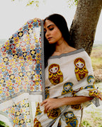 Russian Doll Block Printed Saree