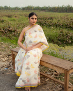 Butterfly Block Printed Saree