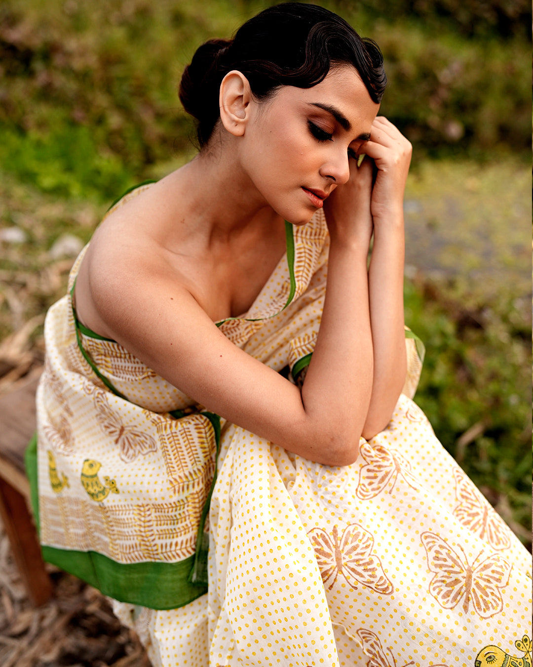 Chidiya and Titly in Polka Dots Block Printed Saree