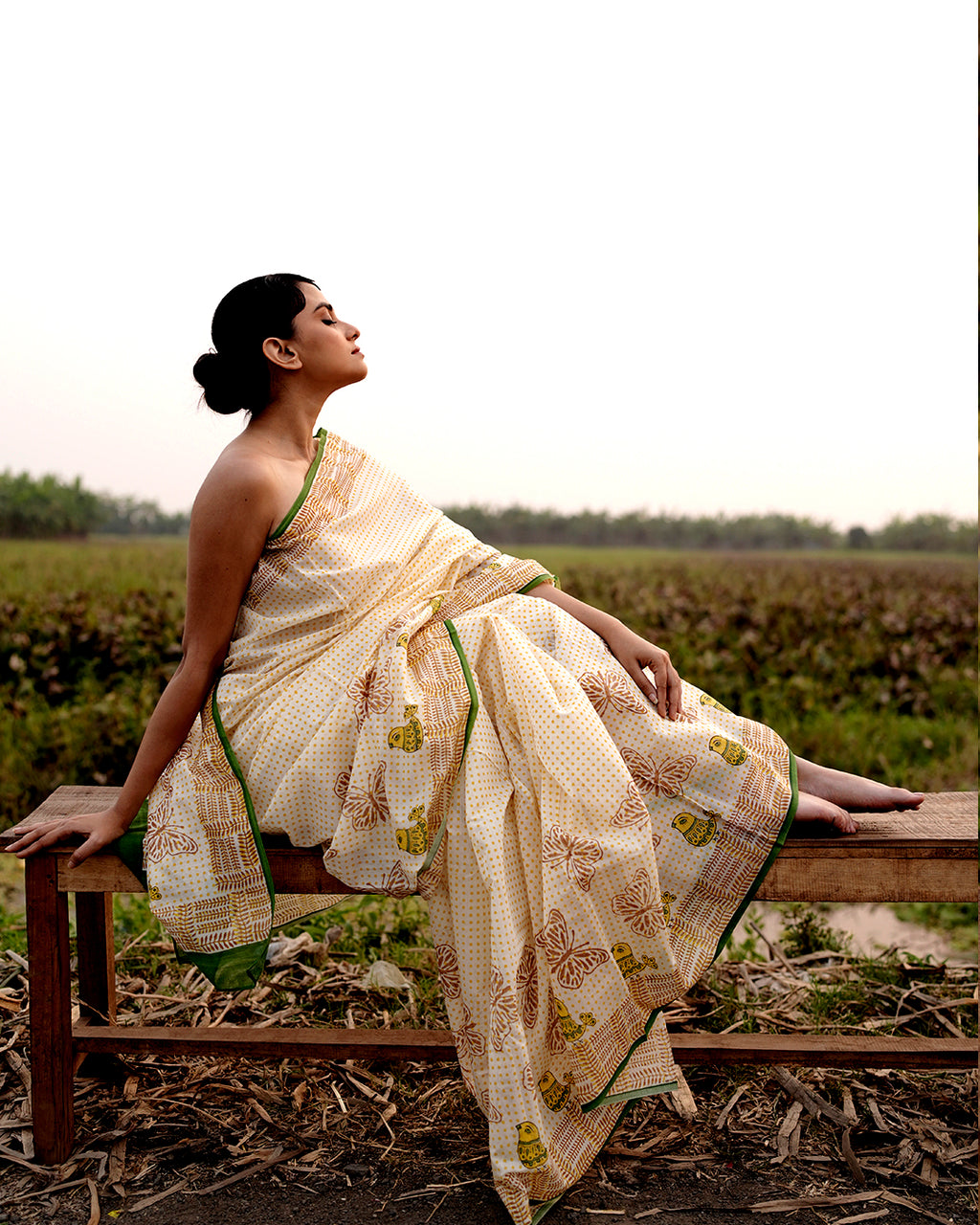 Chidiya and Titly in Polka Dots Block Printed Saree