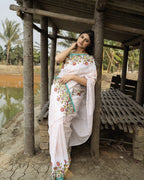 Flower Garden Block Printed Saree