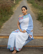 Girl in Khirki Checks Block Printed Saree