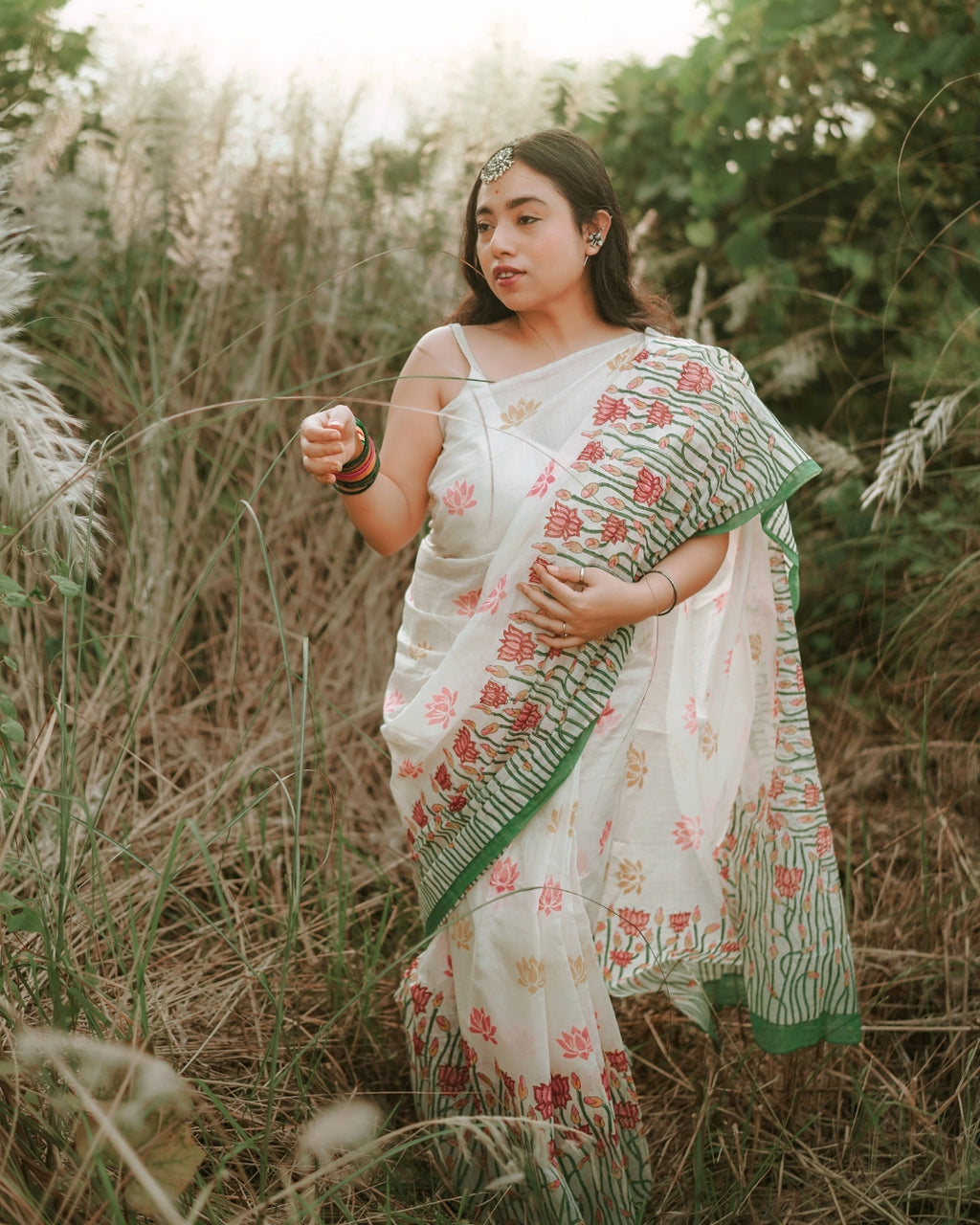 Kumudini Block Printed Saree
