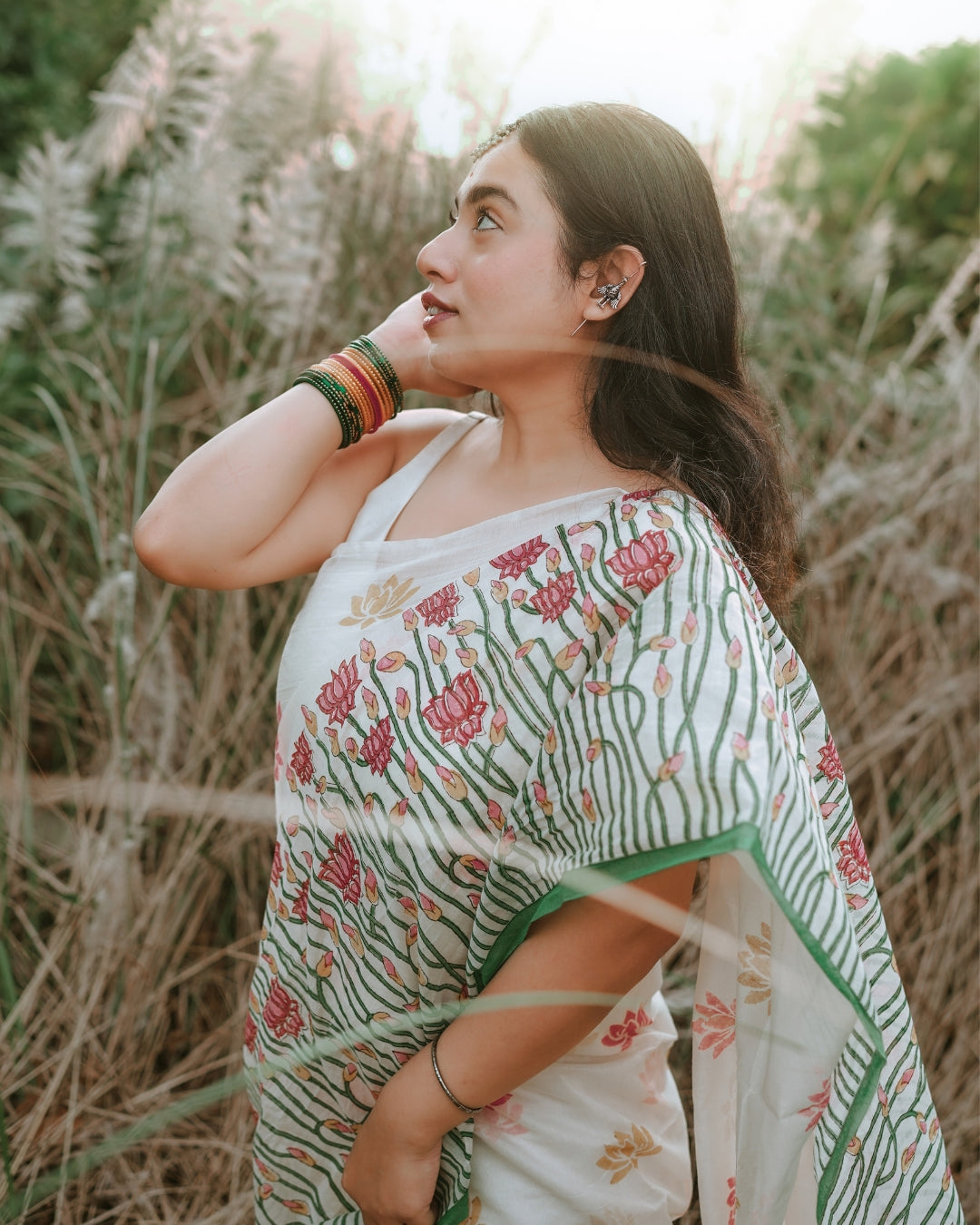 Kumudini Block Printed Saree