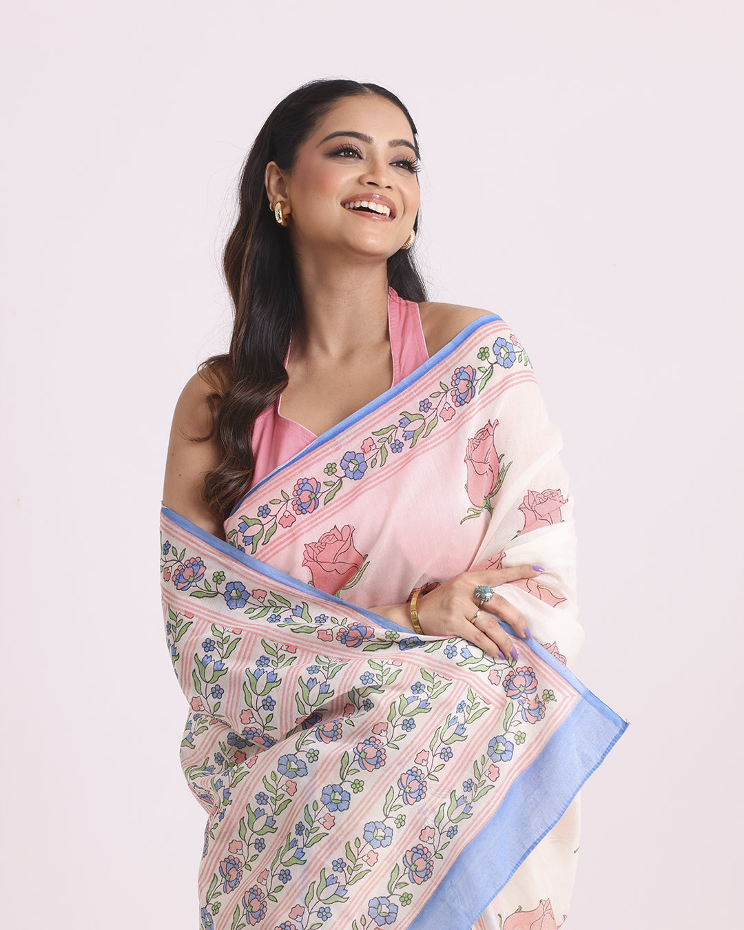 Gulnaar Block Printed Saree