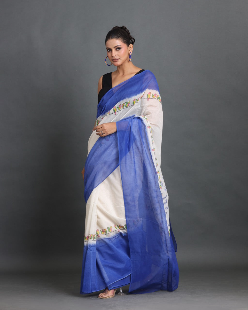 Neel Udaan Block Printed Saree