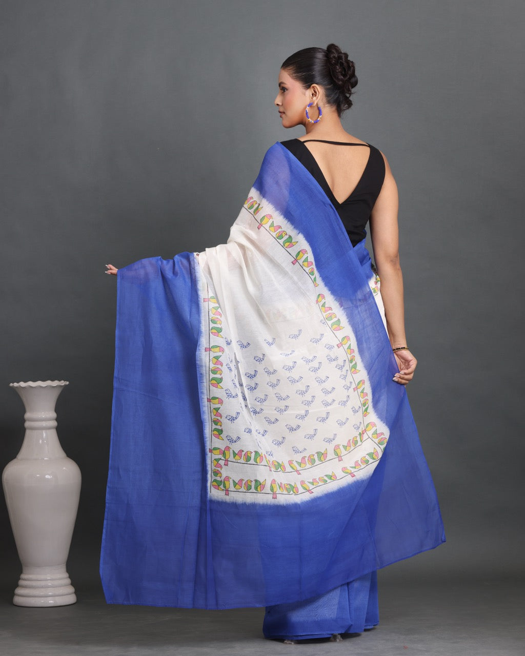 Neel Udaan Block Printed Saree