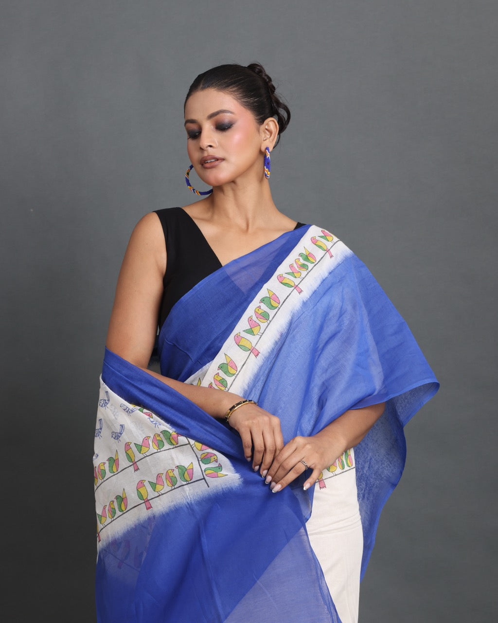 Neel Udaan Block Printed Saree
