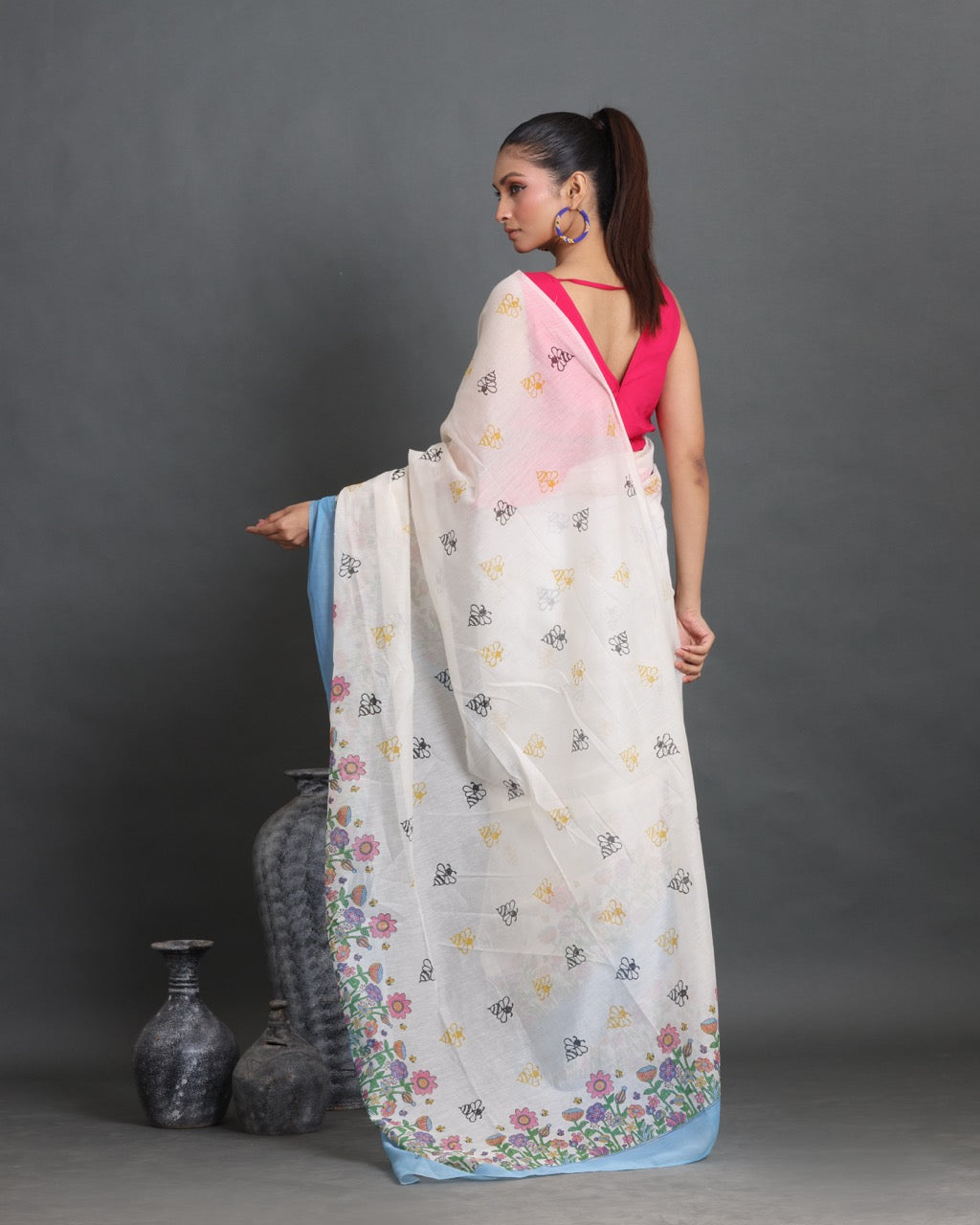 Bageecha Block Printed Saree