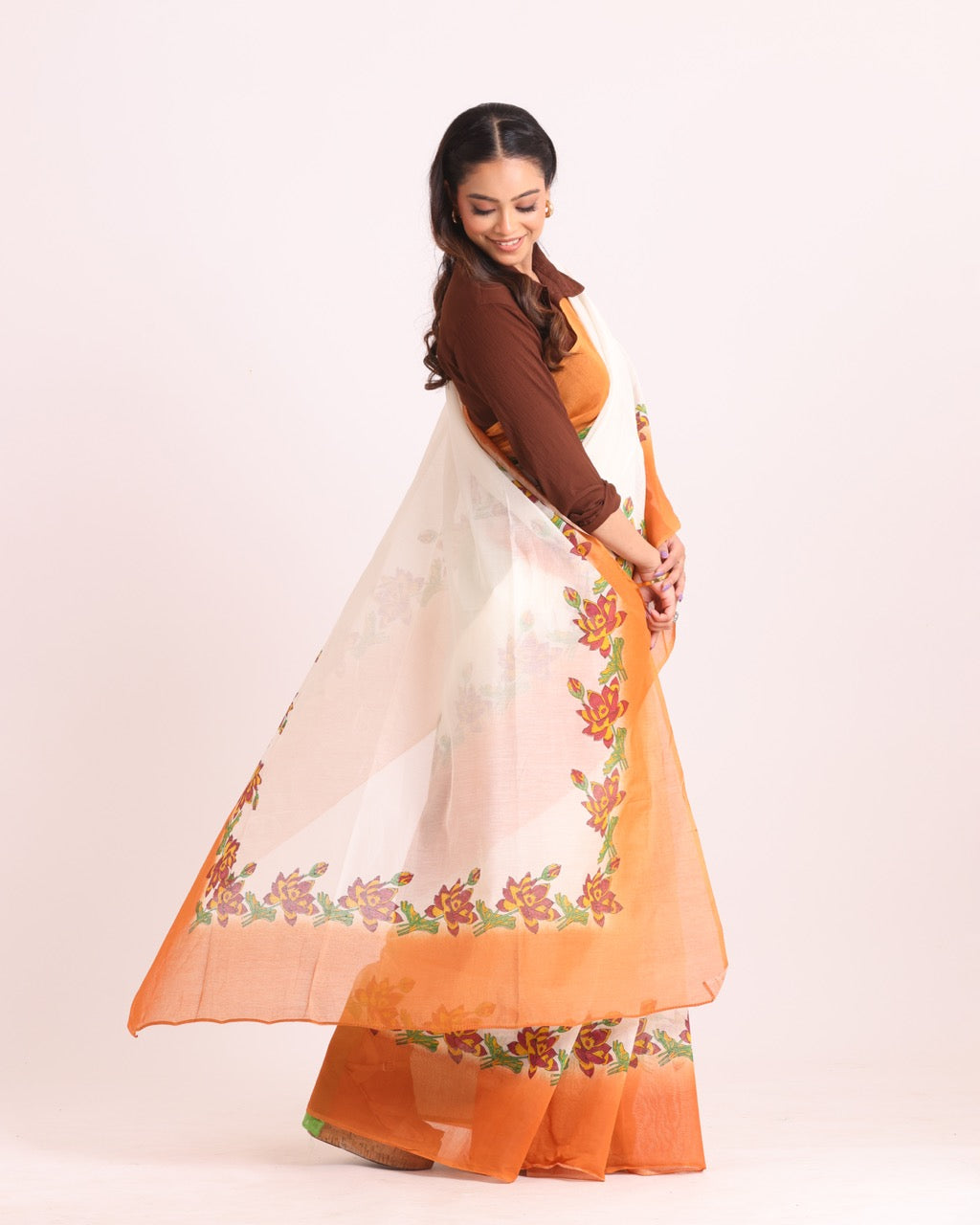 Kesar Kusum Block Printed Saree