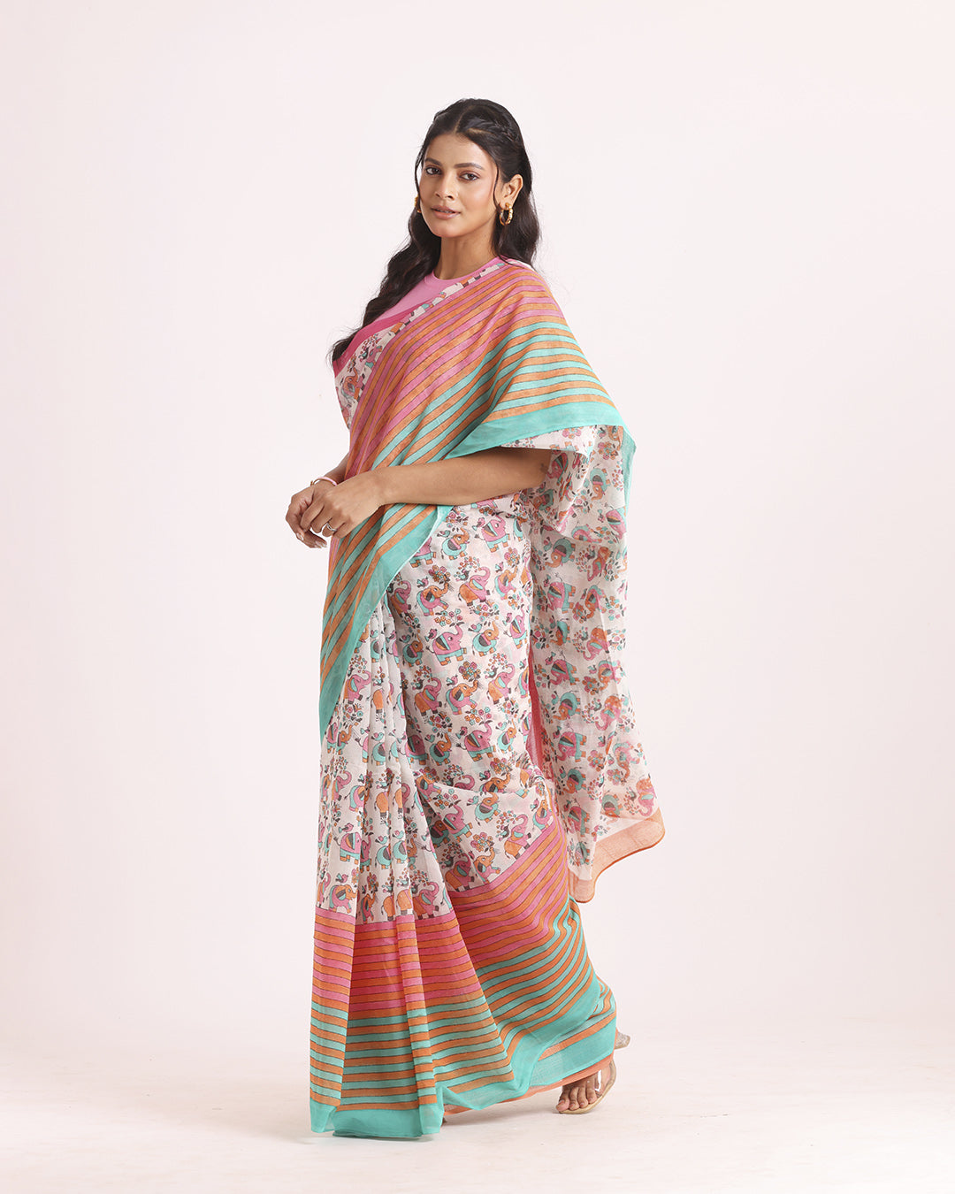 Gajrang Block Printed Saree