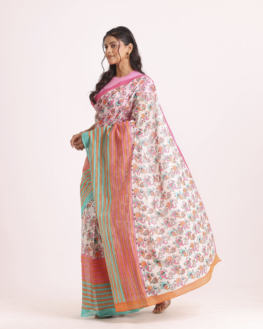 Gajrang Block Printed Saree