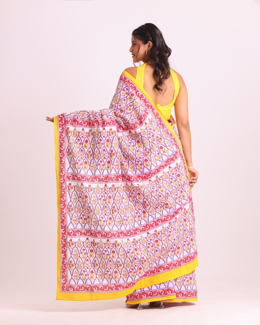 Kusum Katha Block Printed Saree