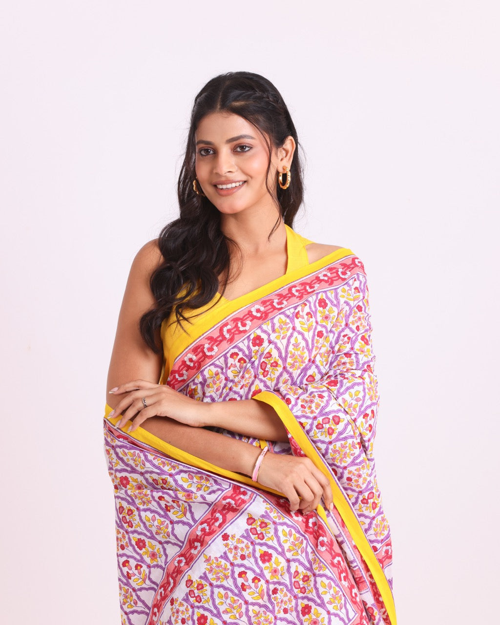 Kusum Katha Block Printed Saree