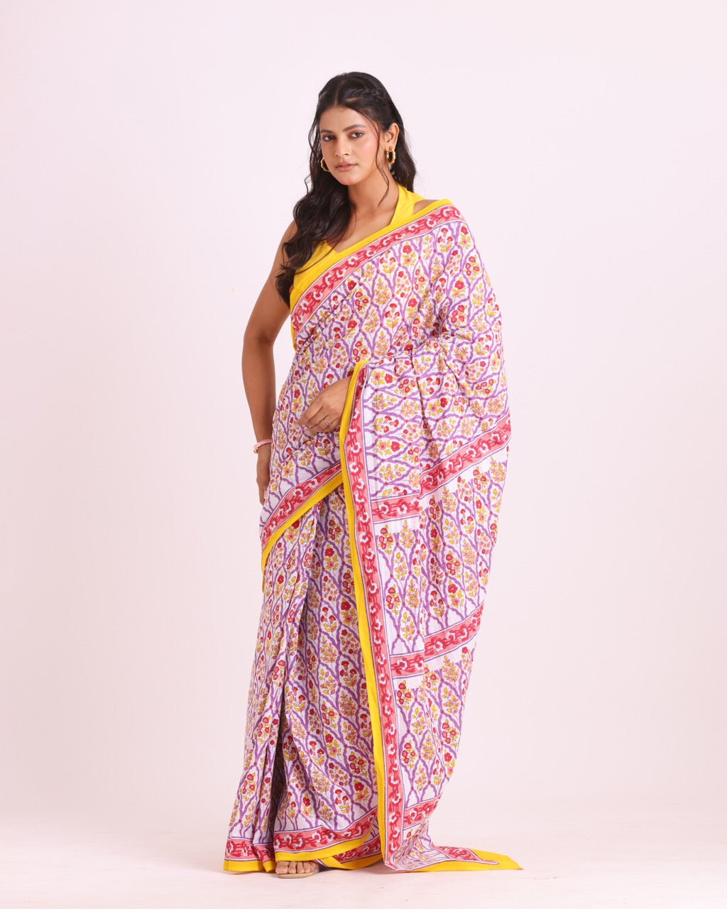 Kusum Katha Block Printed Saree