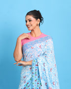 Aasmaani Block Printed Saree