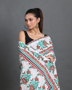 Vanphool Block Printed Saree