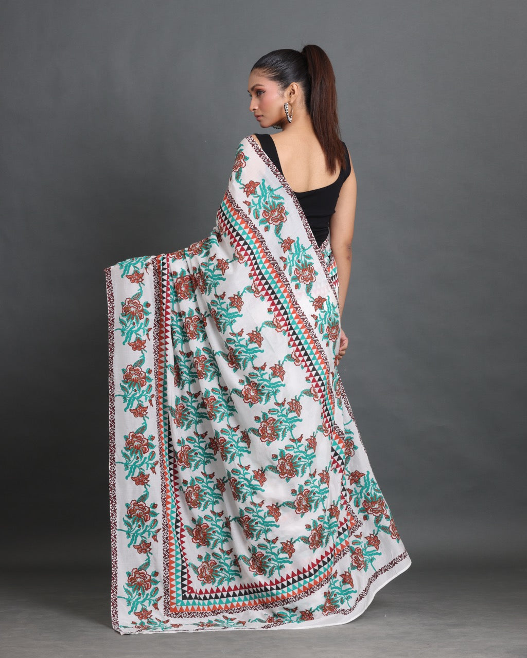 Vanphool Block Printed Saree