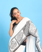 Shwet Shyam Block Printed Saree
