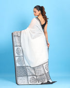 Shwet Shyam Block Printed Saree