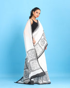 Shwet Shyam Block Printed Saree