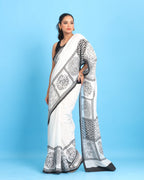 Shwet Shyam Block Printed Saree