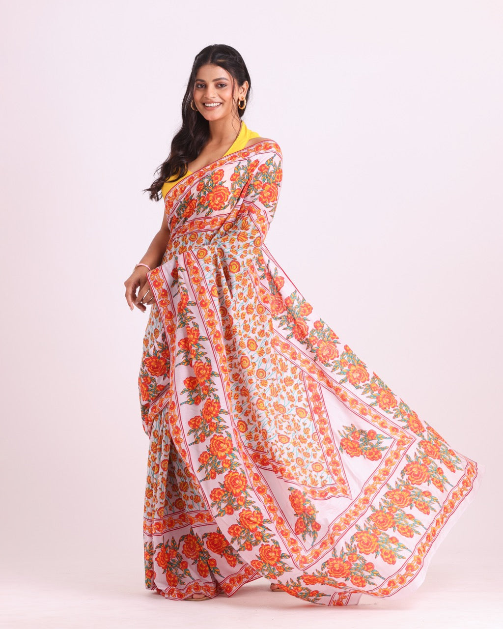 Kusum Block Printed Saree