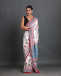 Phoolkari Block Printed Saree