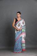 Neel Gulzar Block Printed Saree