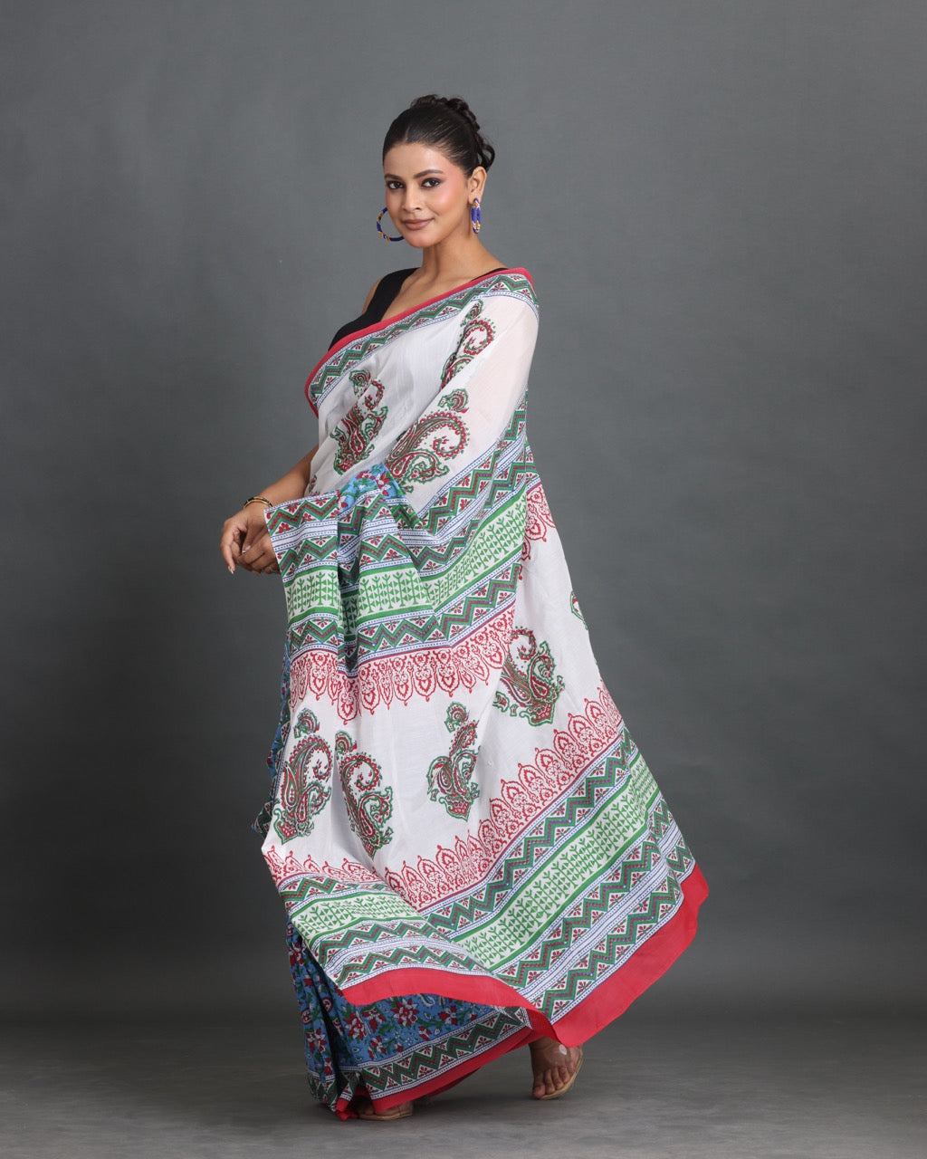 Neel Gulzar Block Printed Saree